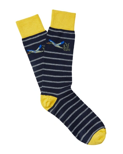 Shop J.mclaughlin J. Mclaughlin Pheasant Stripe Socks In Multi