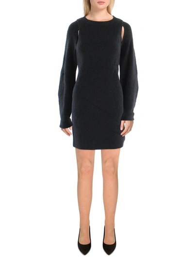 Shop Moon River Womens Cut-out Mini Sweaterdress In Black