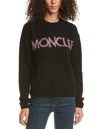 Shop Moncler Wool Sweater In Black