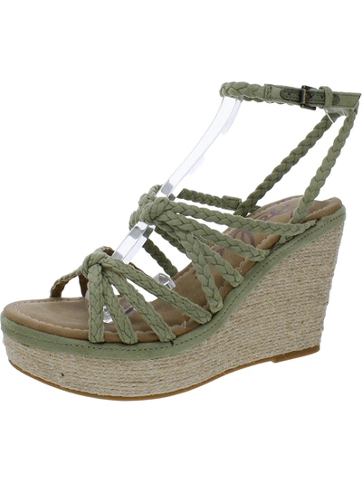 Zodiac Shana Womens Faux Suede Slingback Wedge Sandals In Multi