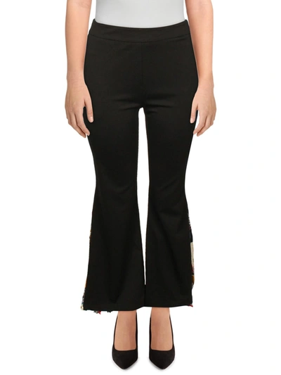 Shop Gracia Plus Womens Knit Side Pelate Flared Pants In Black