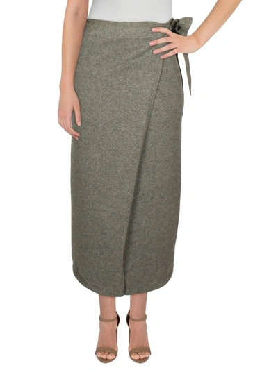 Shop Polo Ralph Lauren Womens Cashmere Blend Midi Wrap Skirt In Grey