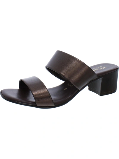 Shop Italian Shoemakers Mable Womens Leather Slip-on Block Heel In Brown