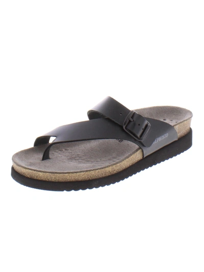 Shop Mephisto Helen Womens Buckle Thong Sandals In Black