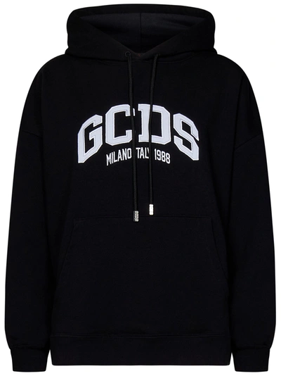 Shop Gcds Logo Lounge Sweatshirt In Nero