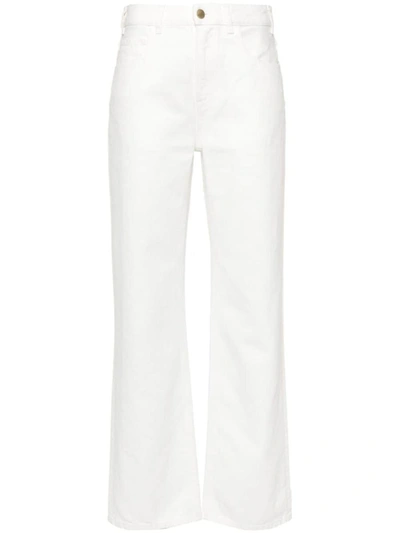 Shop Chloé Wide Leg Denim Jeans In White