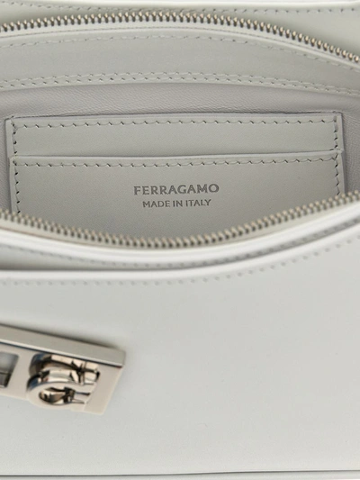 Shop Ferragamo 'archive' Medium Shoulder Bag In White