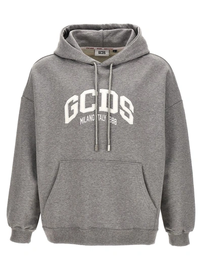 Shop Gcds 'logo Loose' Hoodie In Gray