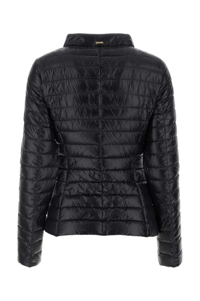 Herno Sleek Hooded Puffer Jacket With Goose Down Insulation And Zip Closure In Black