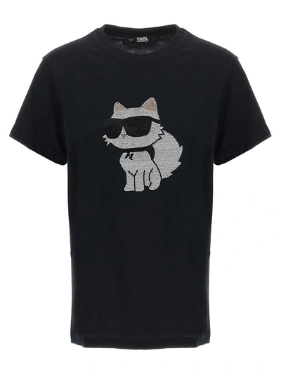 Shop Karl Lagerfeld 'ikonik 2,0 Choupette' T-shirt In Black