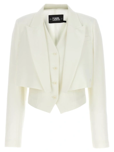 Shop Karl Lagerfeld 'hun's Pick' Blazer In White
