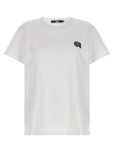 Shop Karl Lagerfeld 'ikonik 2,0' T-shirt In White