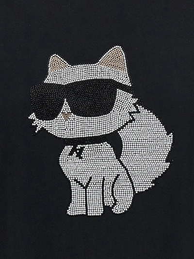 Shop Karl Lagerfeld 'ikonik 2,0 Choupette' T-shirt In Black