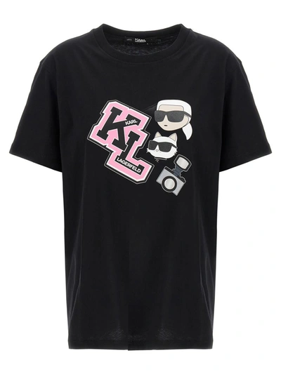 Shop Karl Lagerfeld 'oversized Ikonik' T-shirt In Black