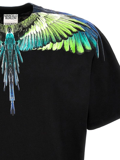 Shop Marcelo Burlon County Of Milan 'icon Wings' Crewneck, Cotton T-shirt With Print In Multicolor