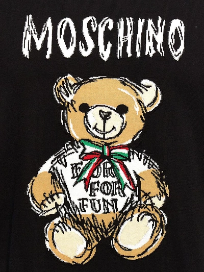 Shop Moschino 'archive Teddy' Sweater In Black