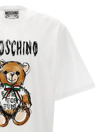 Shop Moschino 'archive Teddy' T-shirt In White