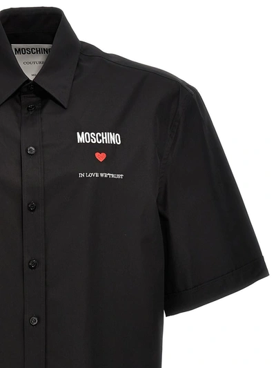 Shop Moschino 'in Love We Trust' Shirt In Black
