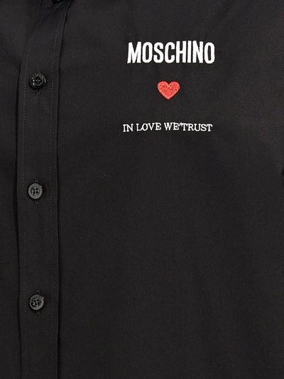 Shop Moschino 'in Love We Trust' Shirt In Black