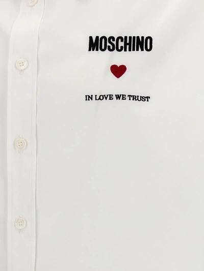 Shop Moschino 'in Love We Trust' Shirt In White