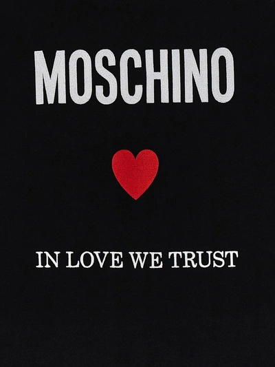 Shop Moschino 'in Love We Trust' T-shirt In Black