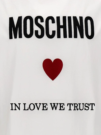 Shop Moschino 'in Love We Trust' T-shirt In White