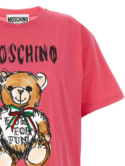 Shop Moschino 'teddy Bear' T-shirt In Fuchsia