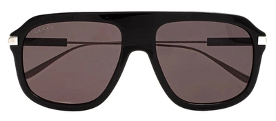 Shop Gucci Gg1309s 005 Aviator Sunglasses In Grey