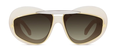 Shop Loewe Double Frame Lw 40120 I 25f Cat Eye Sunglasses In Brown