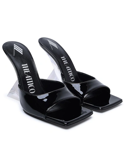 Shop Attico The  Black Patent Leather Slippers