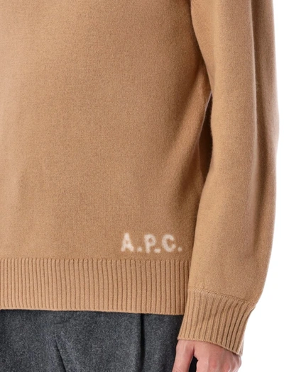 Shop Apc A.p.c. Walter High-neck Sweater In Camel/ Ecru