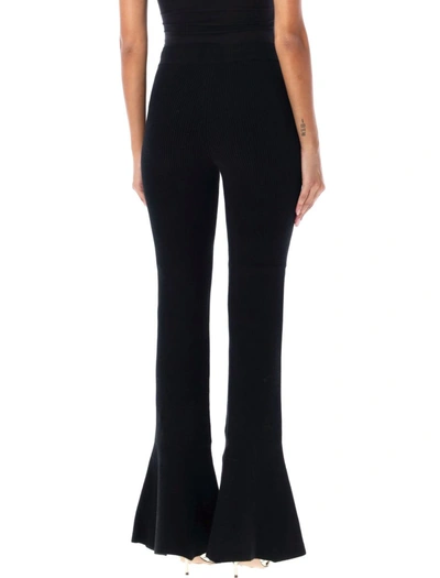 Shop Alessandra Rich Wool Blend Knitted Trousers In Black