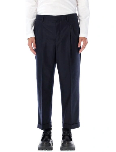 Shop Ami Alexandre Mattiussi Ami Paris Carrot Fit Trousers In Blue/navy