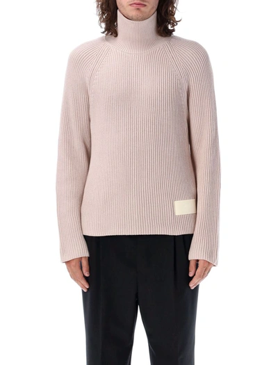 Shop Ami Alexandre Mattiussi Ami Paris High-neck Sweater In Pink