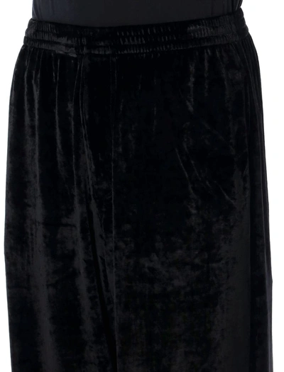 Shop Balenciaga Velvet Jogging Pants In Black