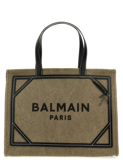 Shop Balmain 'b-army' Shopping Bag In Green
