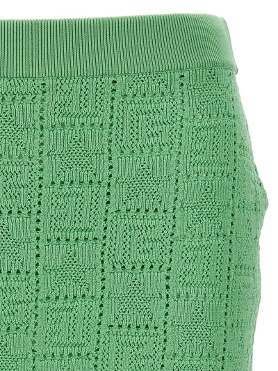Shop Balmain 'monogramma' Skirt In Green