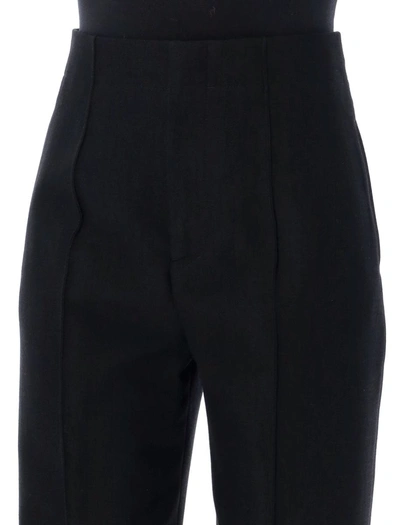 Shop Bottega Veneta Structured Cotton Stirrup Pants In Black