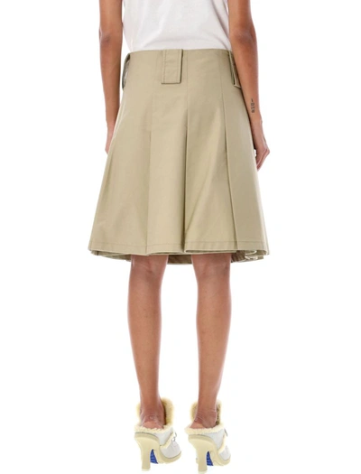 Shop Burberry Pleated Skirt In Hunter