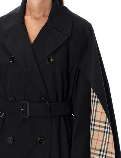 Shop Burberry Tropical Gabardine Trench Jacket In Black