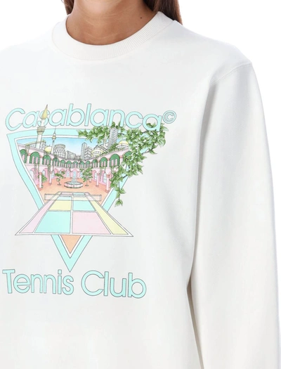 Shop Casablanca Tennis Club Crewneck In White