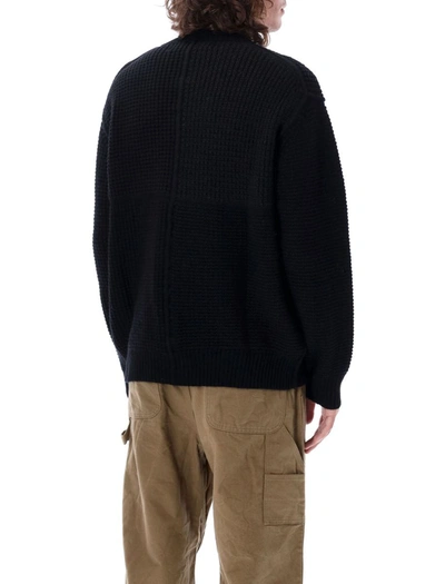Shop Comme Des Garçons Homme Deux Comme Des Garçons Homme Crewneck Wool Patchwork Sweater In Black