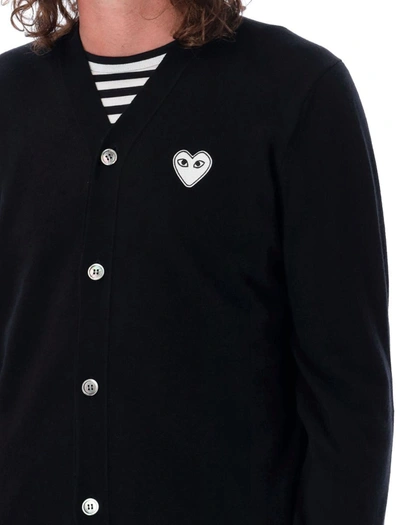 Shop Comme Des Garçons Play Cardigan In Black