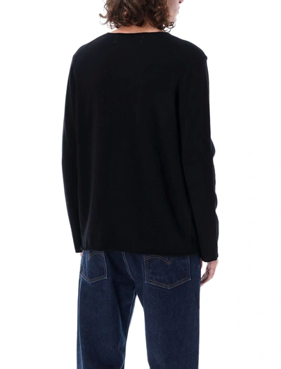 Shop Comme Des Garçons Play Red Heart Patch Sweater In Black
