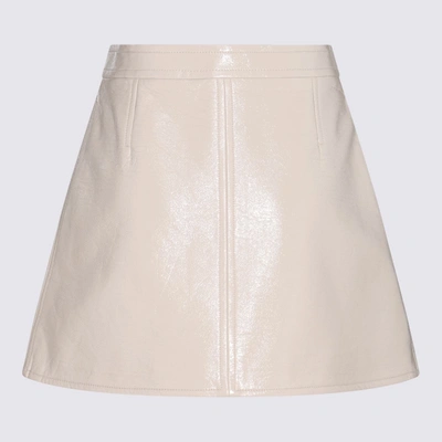Shop Courrèges White Cotton Skirt In Mastic Grey