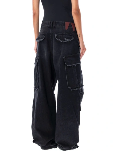 Shop Darkpark Vivi Cargo Denim Jeans In Washed Black