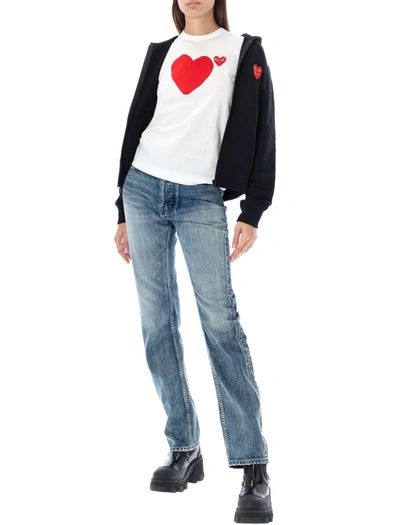 Shop Comme Des Garçons Play Big Red Heart T-shirt In White
