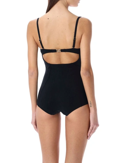 Shop Dolce & Gabbana Balconette One-piece Swimsuit In Black