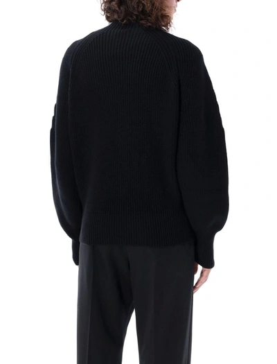 Shop Ferragamo Mock-neck Knit Sweater In Black