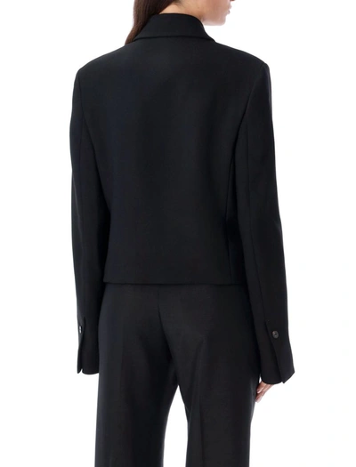 Shop Ferragamo Single Breasted Short Jacket In Black